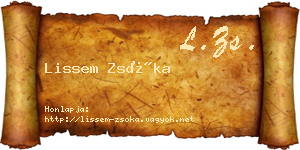 Lissem Zsóka névjegykártya